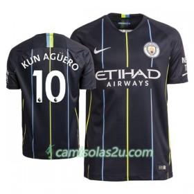 Camisolas de Futebol Manchester City Aguero 10 Equipamento Alternativa 2018/19 Manga Curta